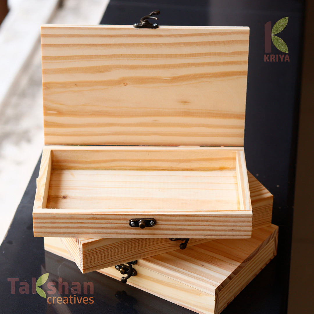 Pine Treasures(HANDCRAFTED PINEWOOD BOX WITHOUT PARTITION)