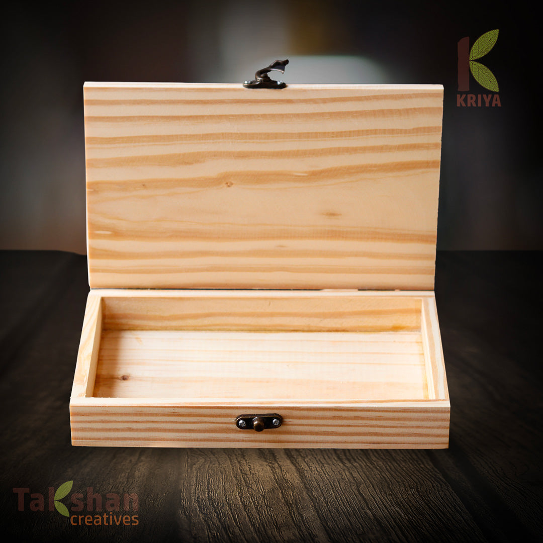 Pine Treasures(HANDCRAFTED PINEWOOD BOX WITHOUT PARTITION)