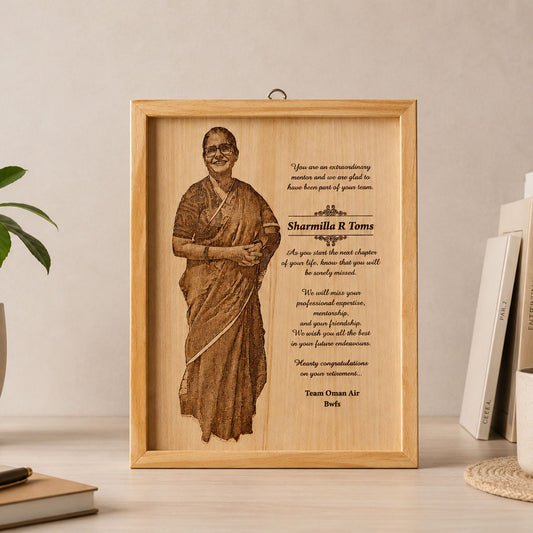 Personalized Engraved Pinewood Picture Frame – A4