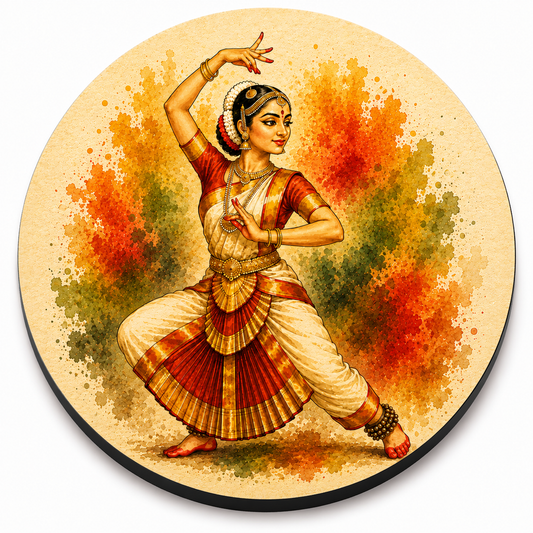 Kerala Bharatanatyam Wooden Coaster