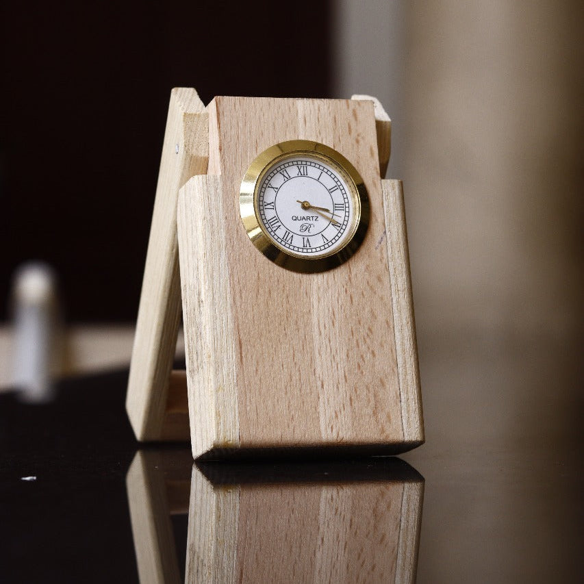 Wooden Pen Stand - Single - Gold